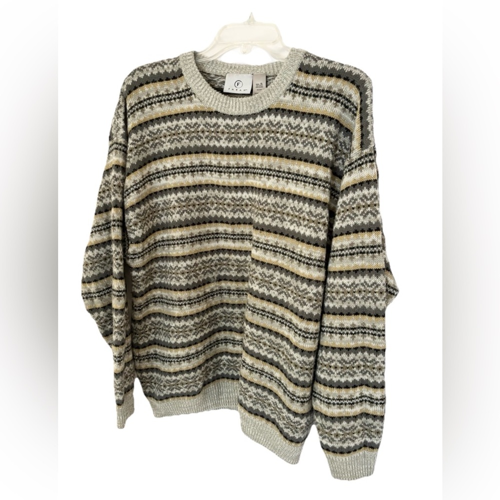 Farah Men's Crewneck Sweater - Gray and Tan